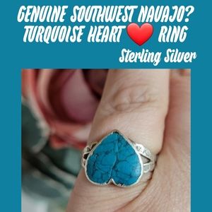 Vintage estate pressed turquoise ring navajo?